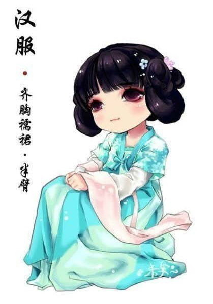 汉服Q版人物创意插画设计