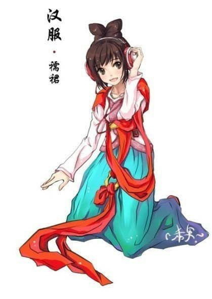 汉服Q版人物创意插画设计