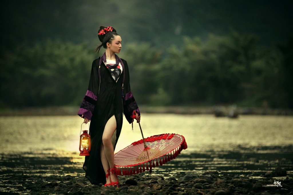 印象漓江--漓江烟雨唯美人像摄影