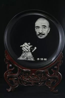 磨画黑白精美的中国观赏盘画艺术 