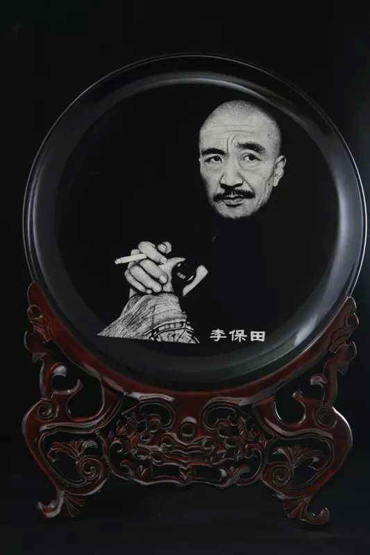 磨画黑白精美的中国观赏盘画艺术