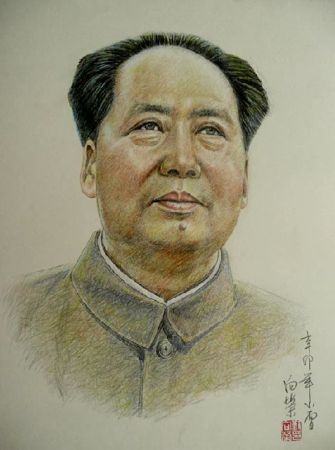 画家刘向荣素描毛泽东绘画作品（二）