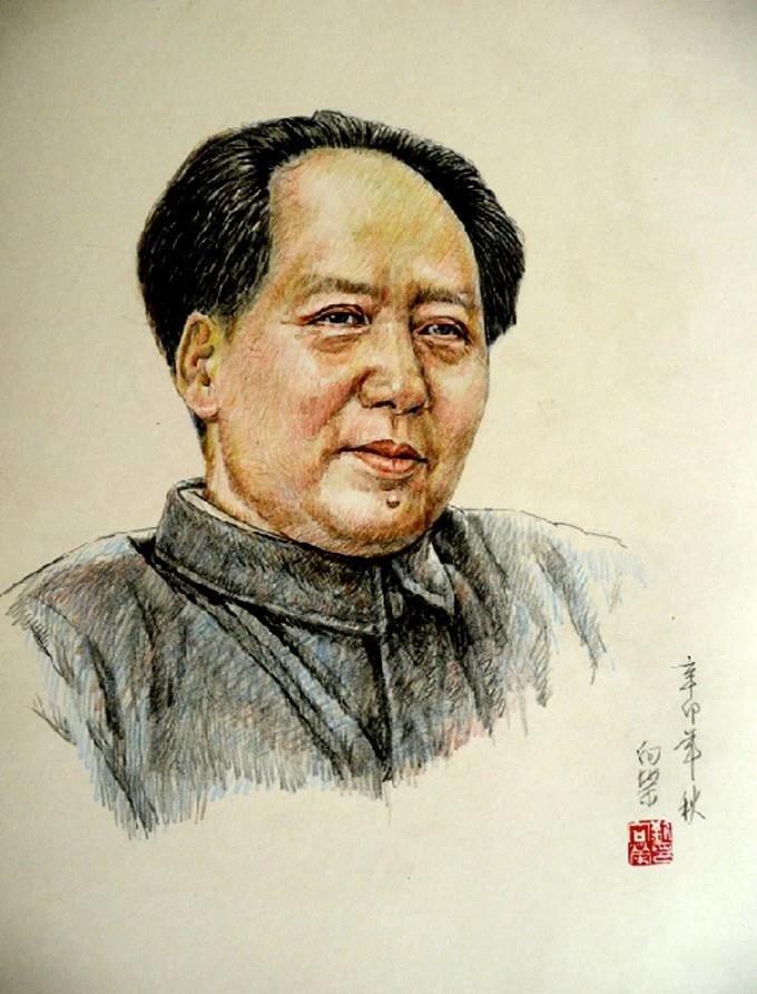 画家刘向荣素描毛泽东绘画作品（一）