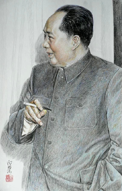 画家刘向荣素描毛泽东绘画作品（一）