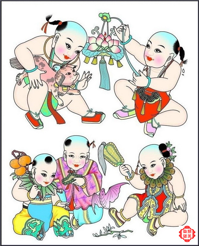 百子吉祥如意图案