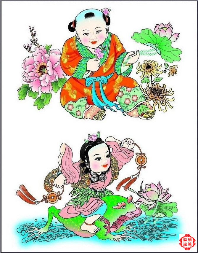 百子吉祥如意图案