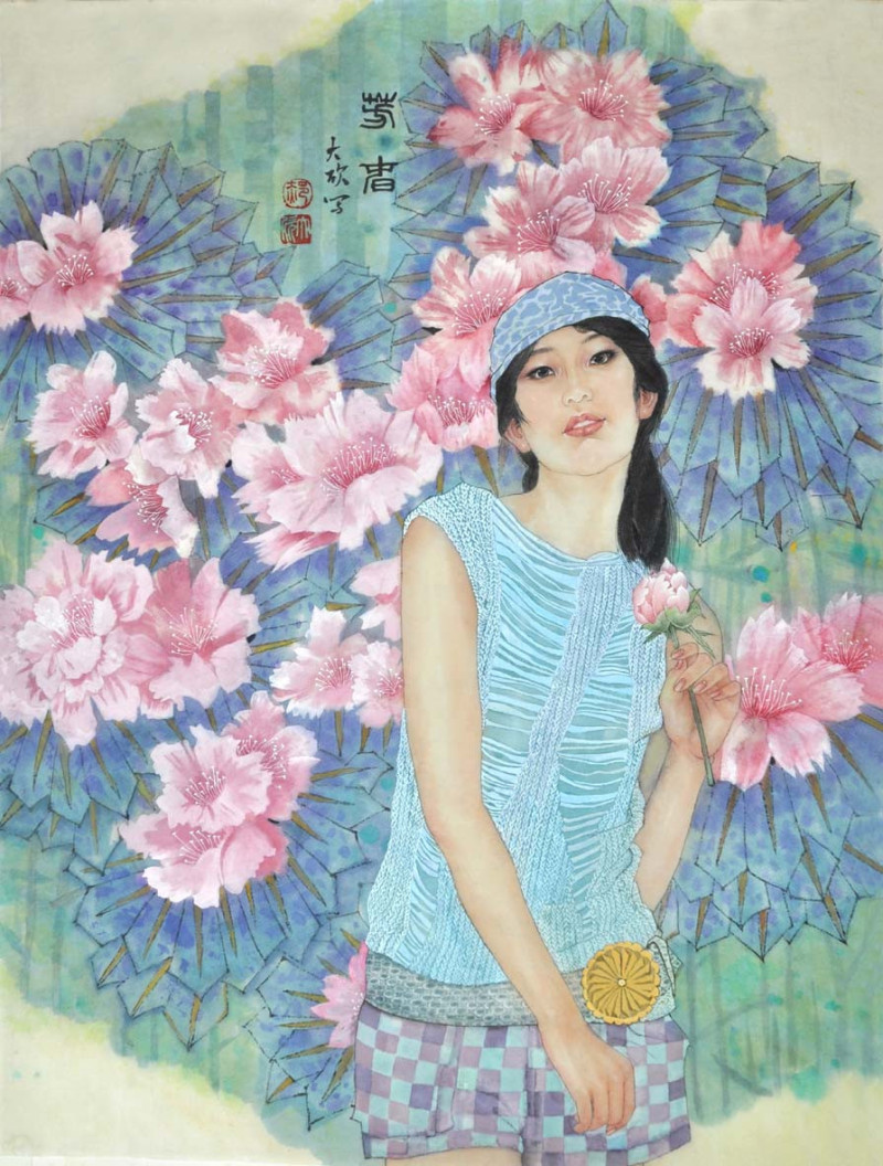 郝大欣工笔重彩人物画（一）