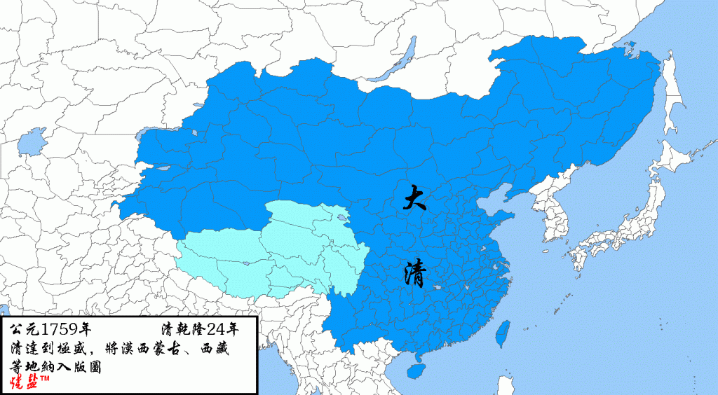 烧盐制作的中国历史主要年份疆域图（二）