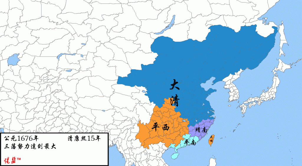 烧盐制作的中国历史主要年份疆域图（二）