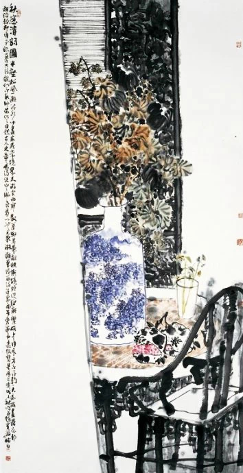 水墨青花–马硕山水墨画作品（二）