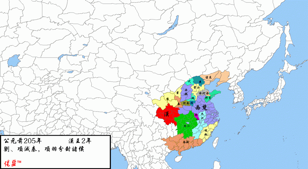 烧盐制作的中国历史主要年份疆域图（一）