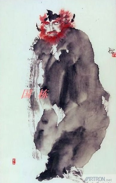 当代画家师国栋水墨达摩绘画艺术